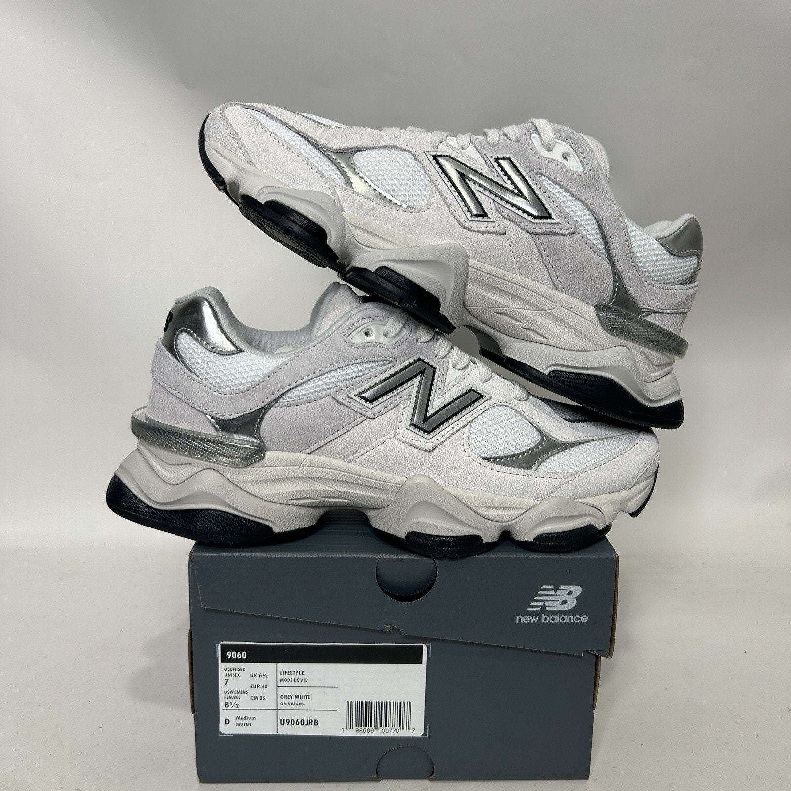 New Balance 9060 'White Black Metallic Silver' U9060jrb